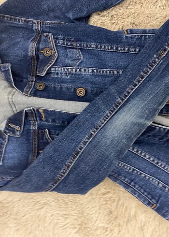 Düğmeli Mavi Kadın Kot Ceket - Görsel 3