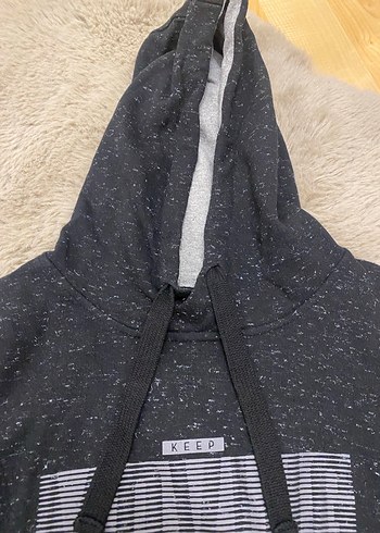 Gri Kapüşonlu Erkek Sweatshirt - Görsel 2