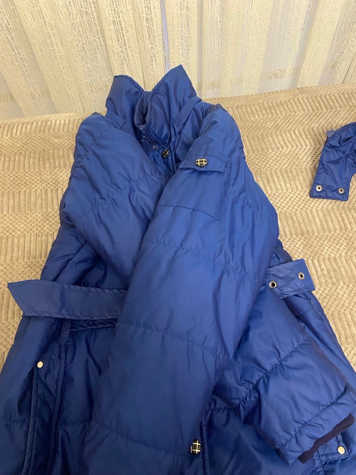 Mavi Kemerli Kadın Kışlık Mont - Görsel 3