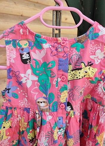 4 Yaş Beden pembe Renk Kız çocuk desenli pembe elbise