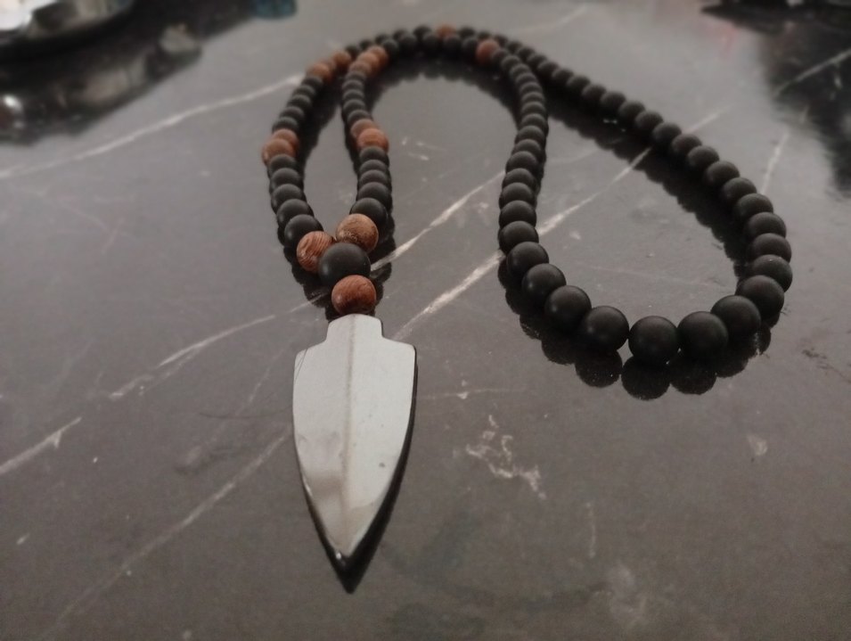 Uzun Etnik Boncuklu Bohem Kolye Siyah - Görsel 3