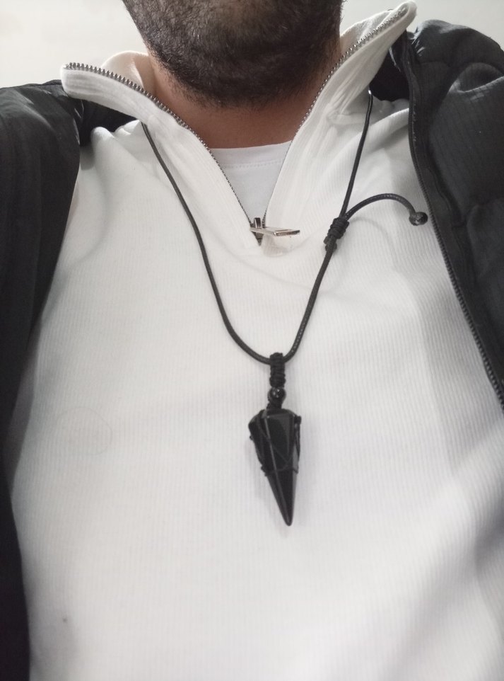 Zincir Detaylı Siyah Gotik Midi Kolye - Görsel 2