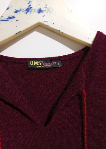 Bordo Nakışlı Uzun Bohem Elbise - Görsel 3