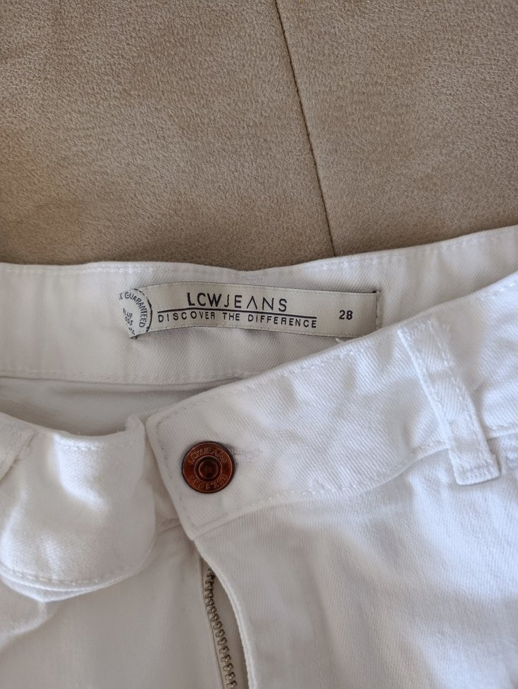 Beyaz kot  Şort - Görsel 4