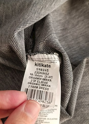 lacivert Nakışlı Kız Çocuk Kot Elbise - Görsel 5