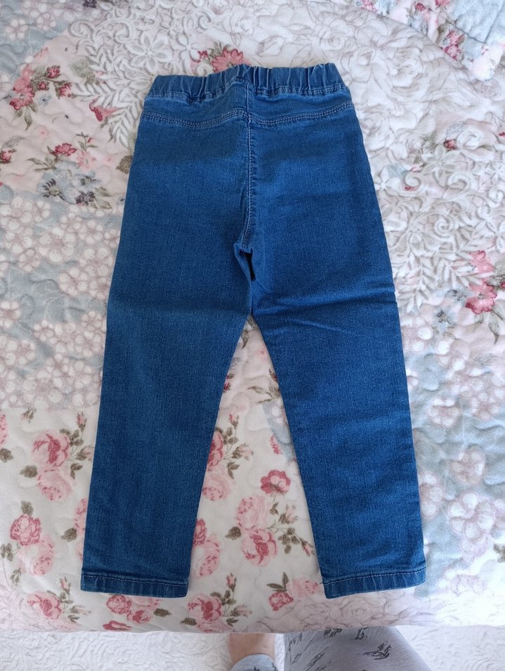 kalp detayli Kız Kot Pantolon - Görsel 2