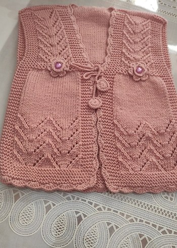 Diger Kız Çocuk Pembe Nakışlı Triko Süveter