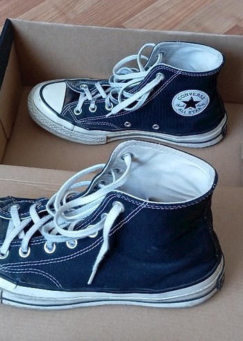 39 Beden mavi Renk Orijinal Converse Chuck 70 Unisex Siyah Sneaker