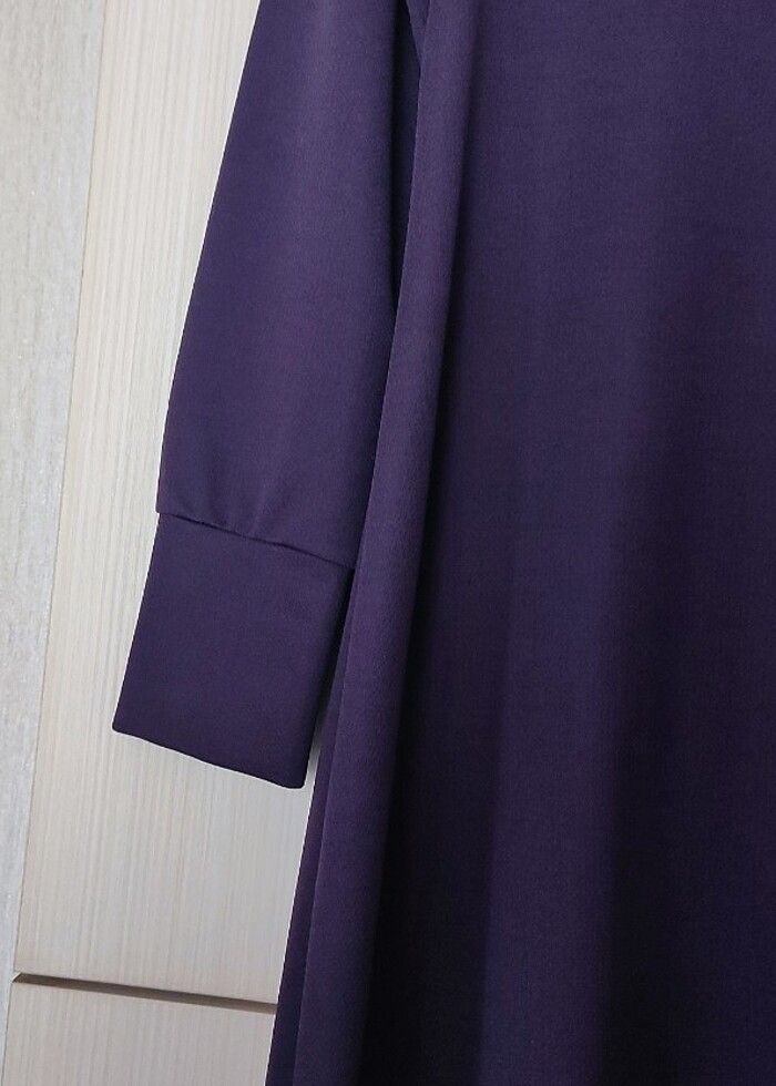 Tesettür elbise koyu mor  - Görsel 4