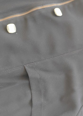 Fermuarlı Siyah Uzun Kadın Kap - Görsel 12