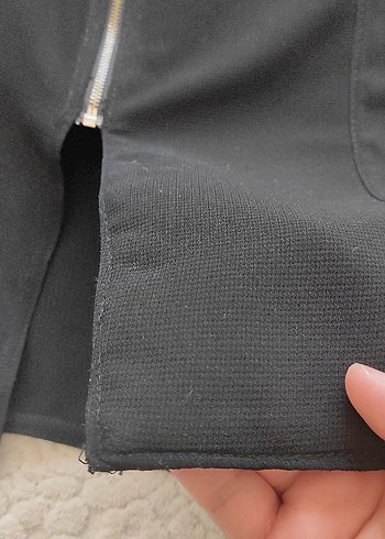 Fermuarlı Siyah Uzun Kadın Kap - Görsel 11