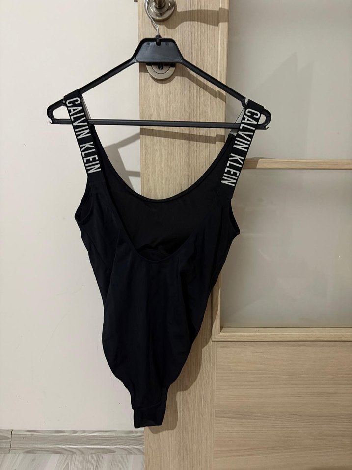 Calvin Klein Siyah Baskılı Midi mayo - Görsel 2