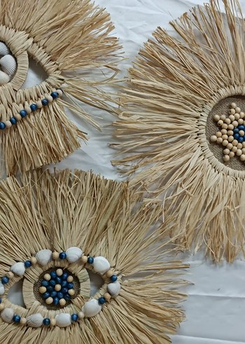 Zara Home Bohem Tarzda Doğal Hasır Ayna Seti