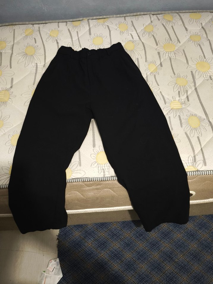 Siyah erkek palazzo pantolon 
oversize. - Görsel 2