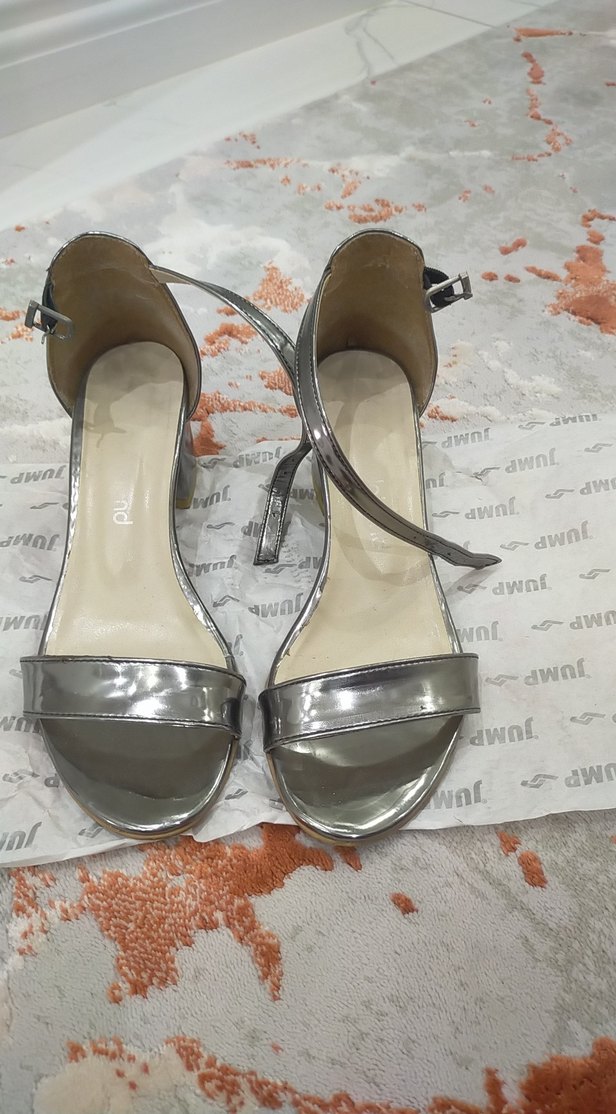 Diger Gri Kadın Topuklu Gece Ayakkabısı - Görsel 4