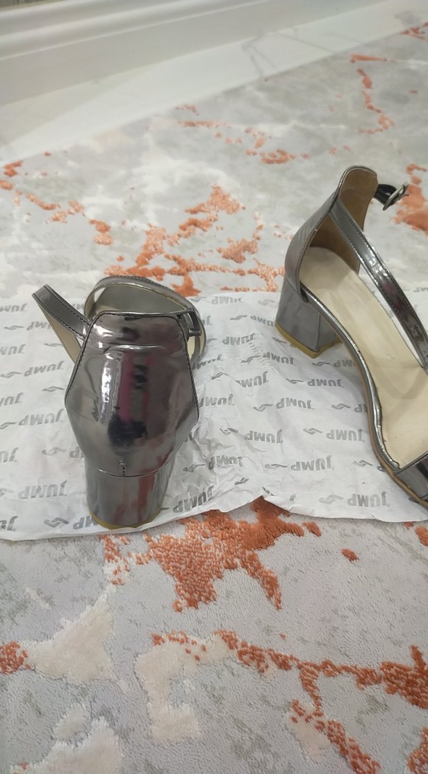 Diger Gri Kadın Topuklu Gece Ayakkabısı - Görsel 3