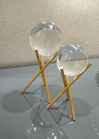 Altın Renkli Kristal Küre Mumluk - Görsel 3