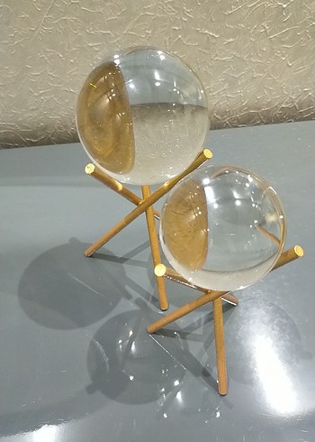 Altın Renkli Kristal Küre Mumluk - Görsel 2