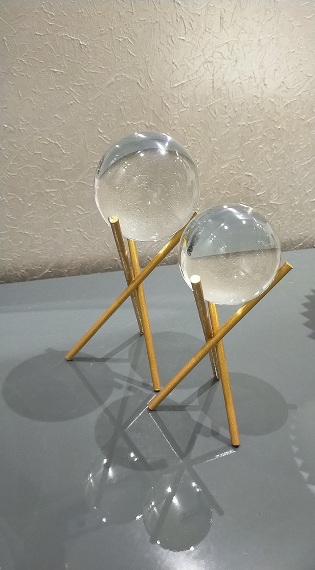 Altın Renkli Kristal Küre Mumluk - Görsel 3