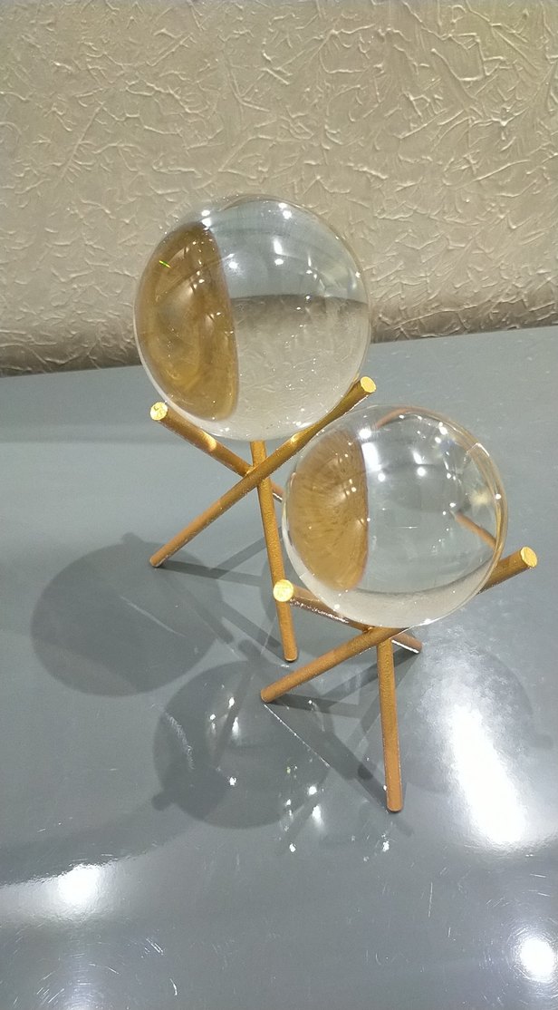 Altın Renkli Kristal Küre Mumluk - Görsel 2