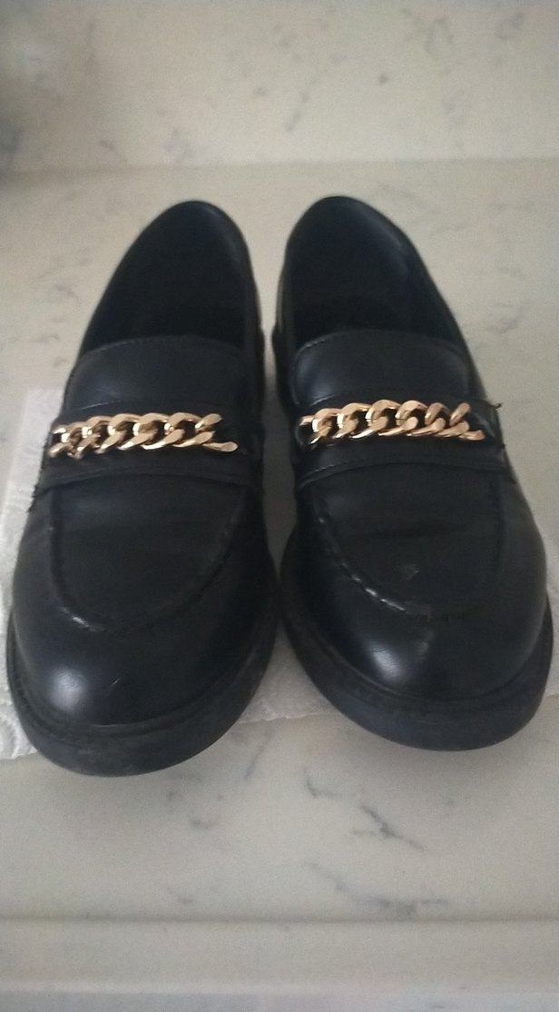 Zincir Detaylı Siyah kadın Loafer - Görsel 2