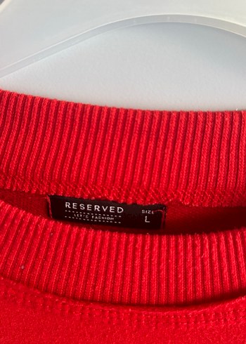 l Beden Kırmızı Oversize Kadın Sweatshirt