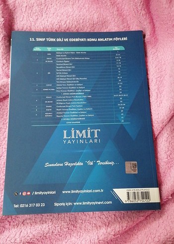 Limit Yayınları 11. Sınıf Türk Dili ve Edebiyatı Konu Anlatımı