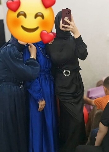 Diğer Saks mavisi saten abiye