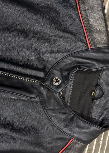 Harley Davidson Deri Siyah Biker Ceket - Görsel 3