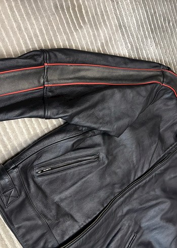 Harley Davidson Deri Siyah Biker Ceket - Görsel 2