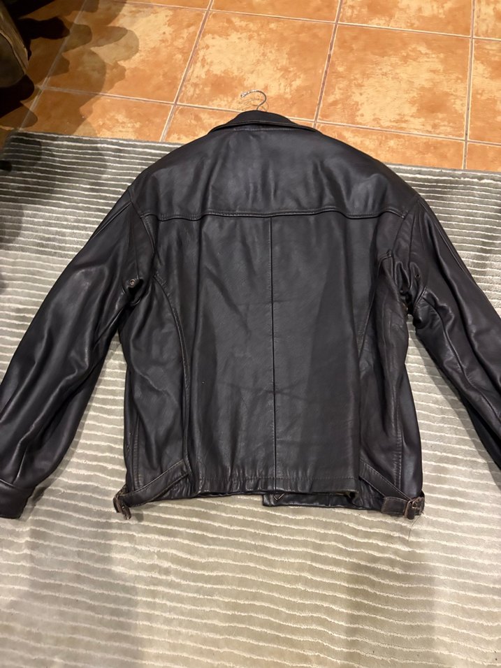 Levis Vintage Kahverengi Deri Biker Ceket - Görsel 5
