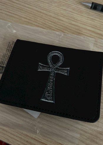 Siyah ankh sembollü baskı cüzdan kartlık - Görsel 3