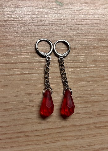 Hxh Kurapika cosplay Kırmızı Zincir Detaylı Midi Küpe - Görsel 2