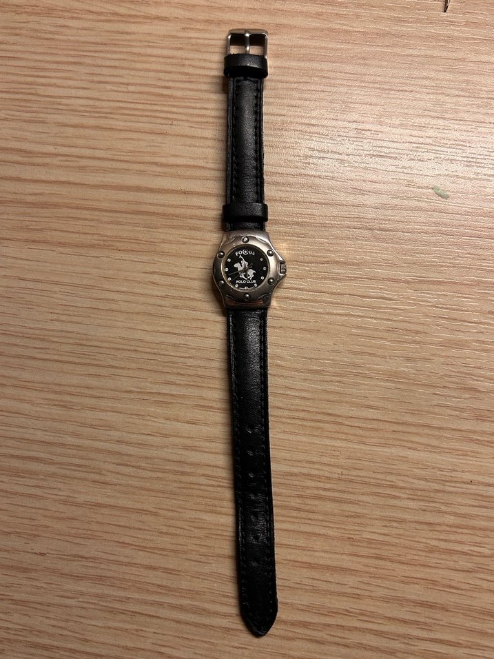 Siyah Kemerli polo Vintage Kadın Saati - Görsel 2