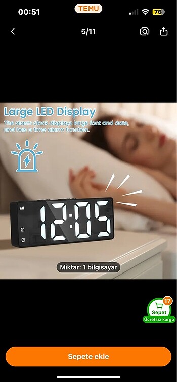 Diğer USB/Pil ile Çalışan Dijital Saat Renkli LED Alarm Saati Masa Saa