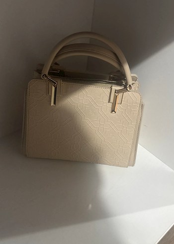 SETREMS Bej Deri Kadın Çanta - Görsel 4