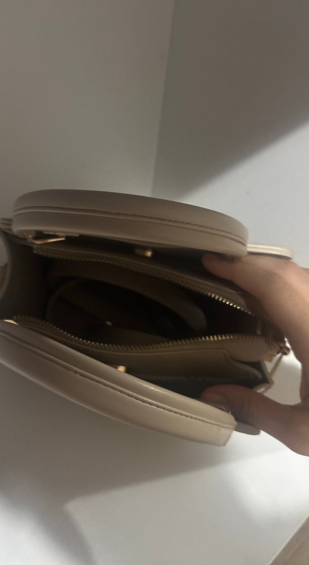 SETREMS Bej Deri Kadın Çanta - Görsel 3