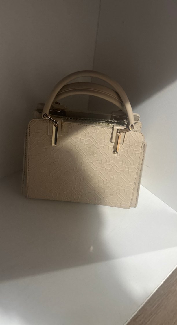 SETREMS Bej Deri Kadın Çanta - Görsel 4