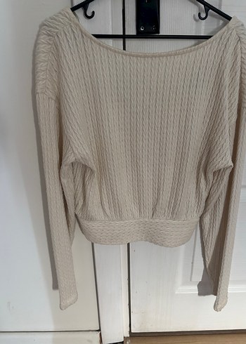 Bej Kadın Triko crop - Görsel 2