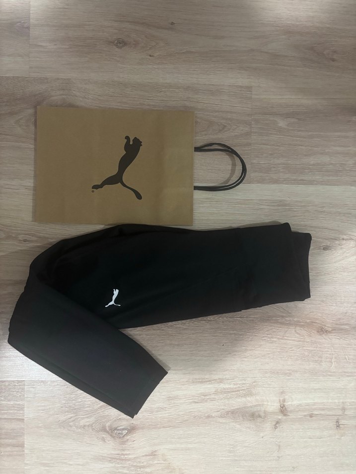 Siyah Puma Baskılı Spor Tayt - Görsel 2