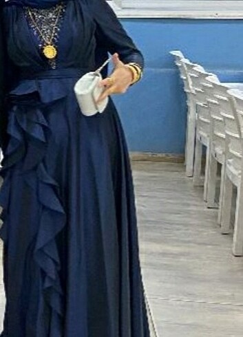 Tesettür saten abiye 