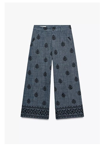 ZARA İŞLEMELİ CULOTTE PANTOLON