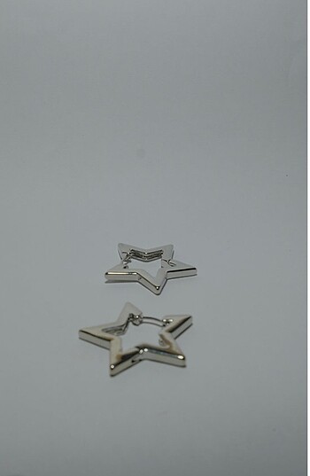  Beden gri Renk Yıldız küpe silver Çelik