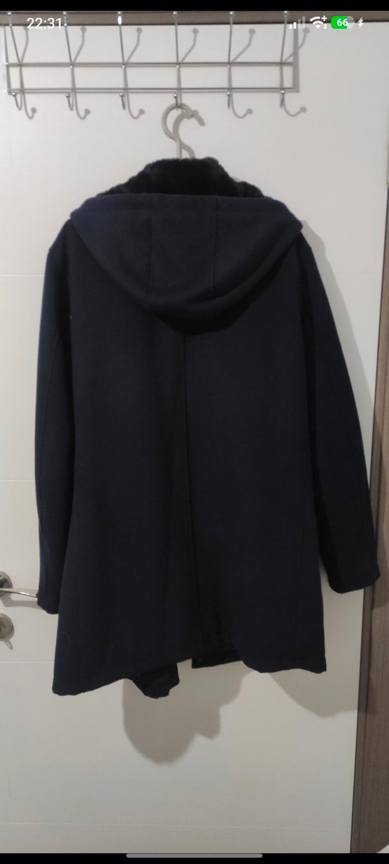 Erkek Lacivert Kürklü Kaban - Görsel 2