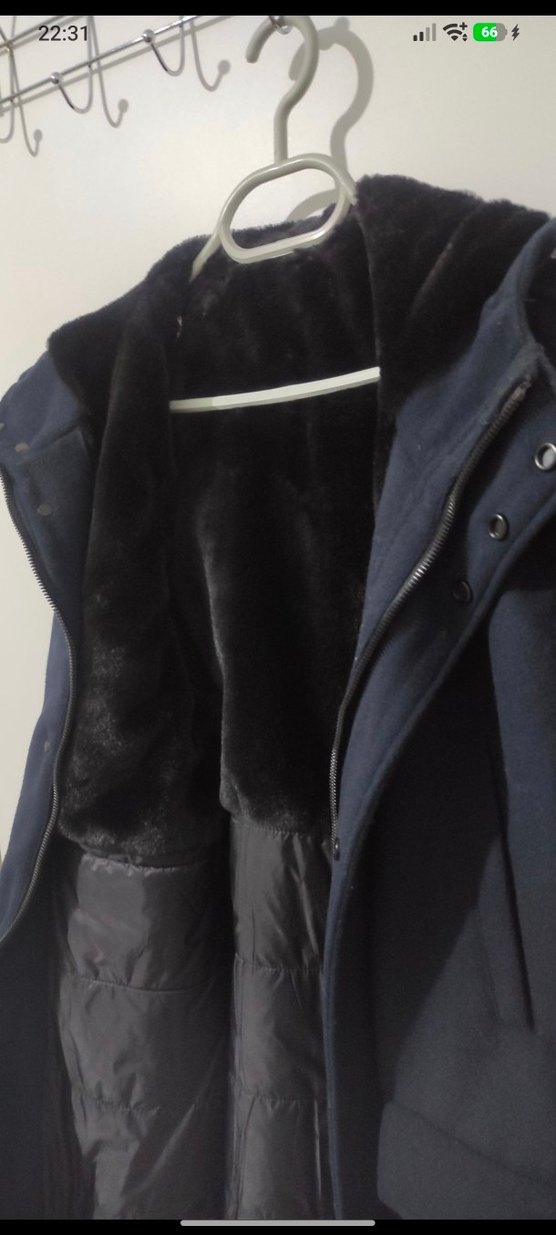 Erkek Lacivert Kürklü Kaban - Görsel 4