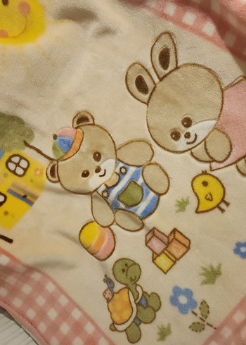 Çocuklar için Pastel Renkli Baskılı Battaniye - Görsel 3