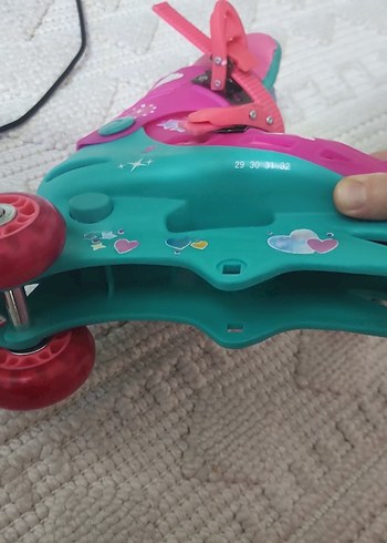 Kız Çocuk Pembe Unicorn Desenli Tokalı Paten - Görsel 4