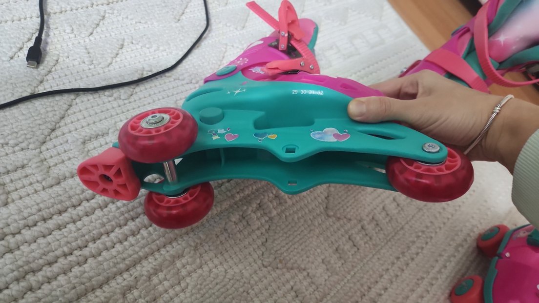 Kız Çocuk Pembe Unicorn Desenli Tokalı Paten - Görsel 4