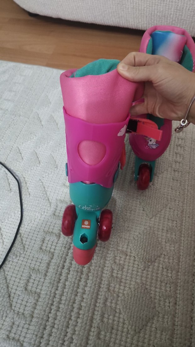 Kız Çocuk Pembe Unicorn Desenli Tokalı Paten - Görsel 3