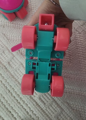 Kız Çocuk Pembe Unicorn Desenli Cırt Cırtlı paten - Görsel 3